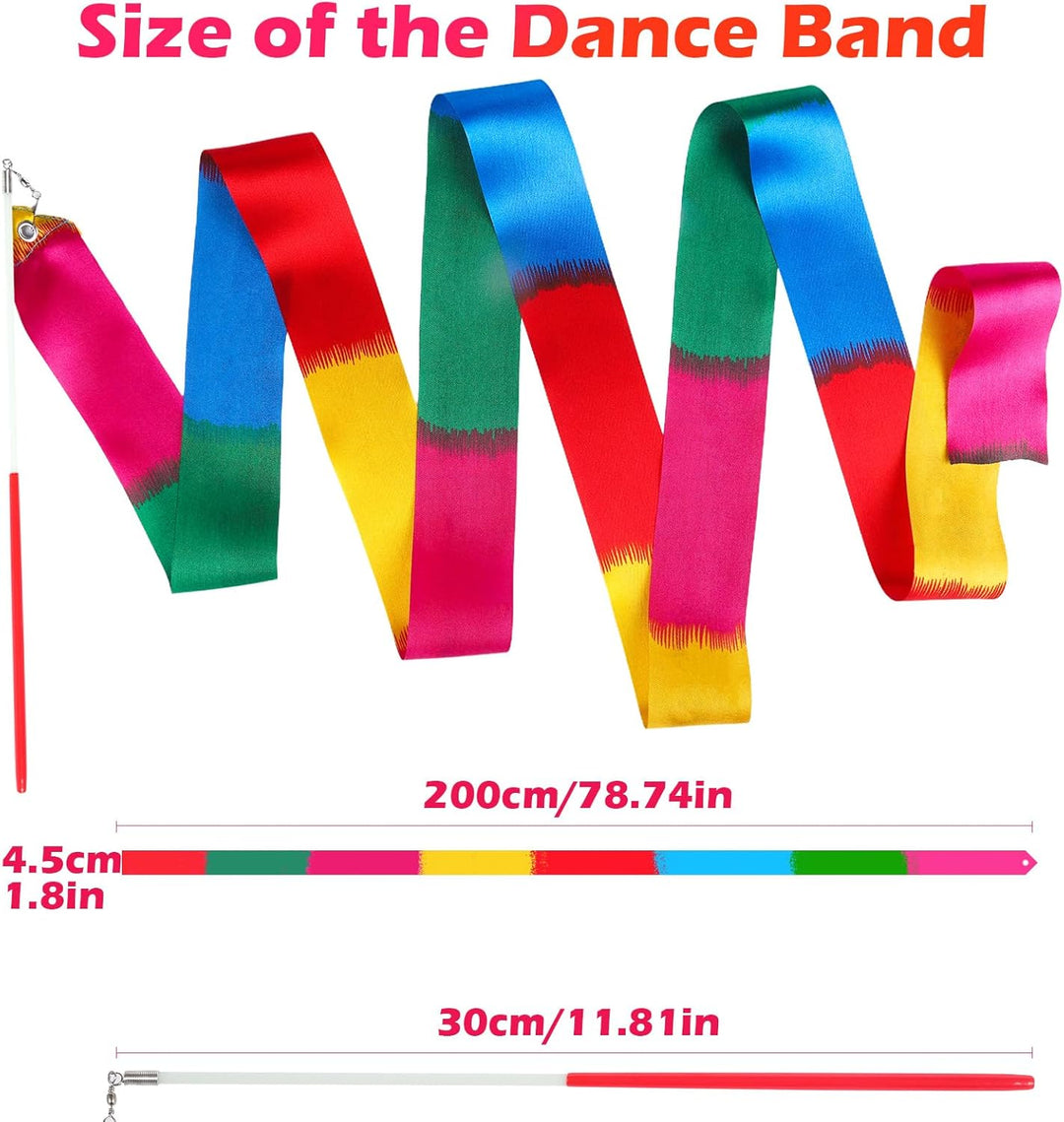 Mr Rex 20 Stück Mehrfarbig Gymnastikband Tanzband Schwungband mit Stab Kinder Mädchen, Karneval Zirk