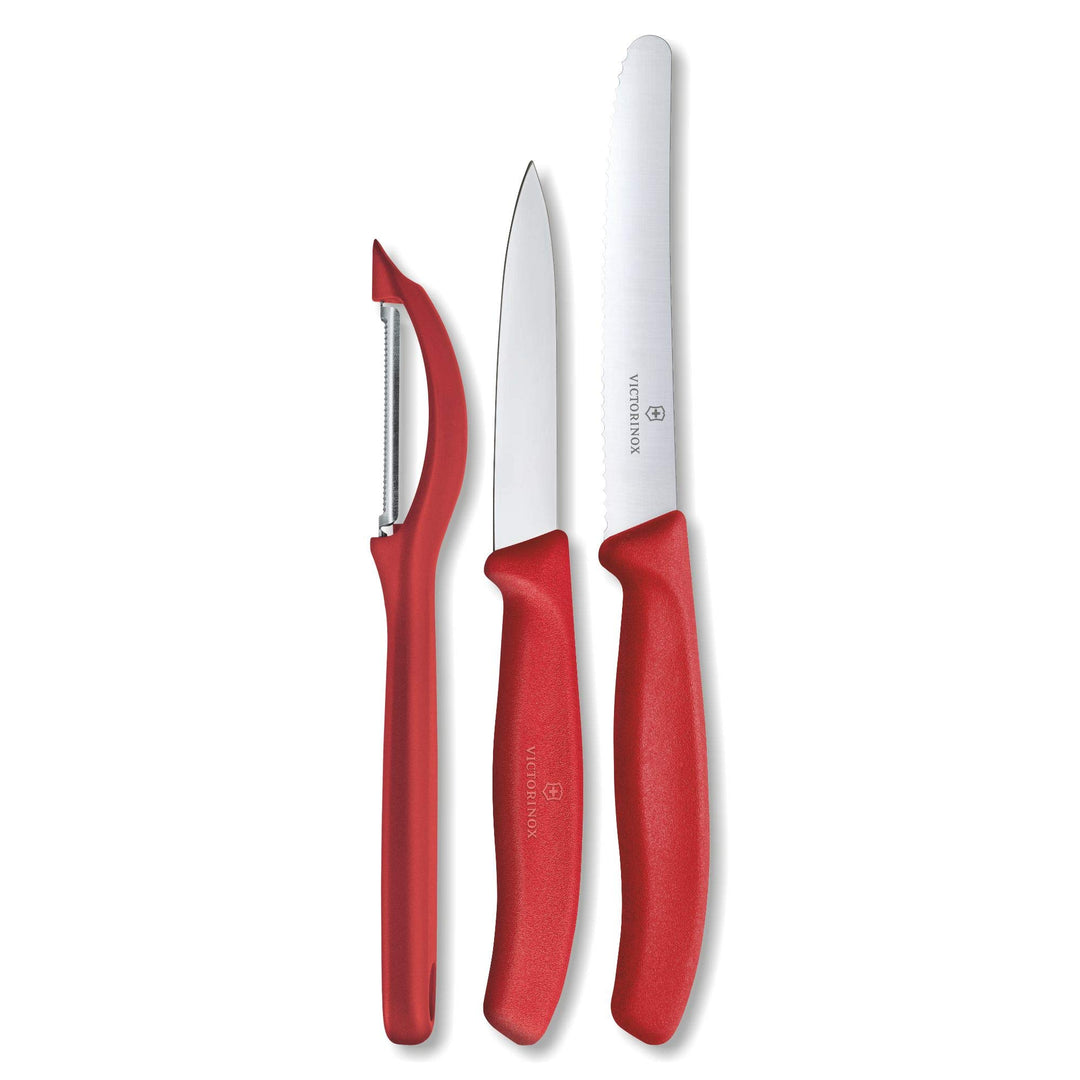 Victorinox, Swiss Classic, Profi Gemüsemesser-Set mit Schäler, 3-teilig, , Robuster Kunststoffgriff,
