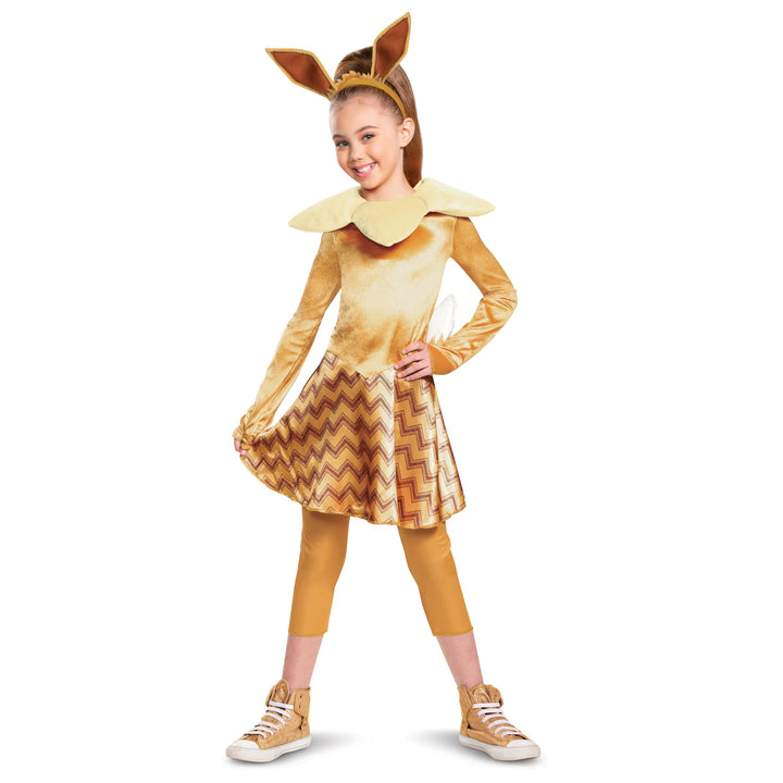 Disguise Pokemon Eevee Deluxe Girls Costume, Brown, Small (4-6x)