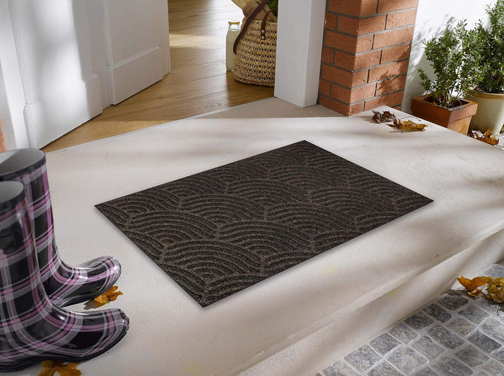 DUNE Waves dark brown 45x75 cm, innen und aussen, waschbar 45x75cm, 45x75cm
