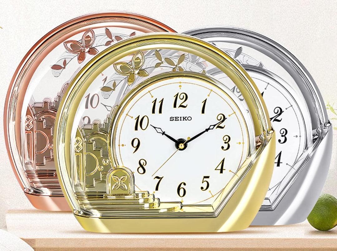 Seiko Tischuhr Pendel Gold Kunststoff Pendel QXN232G 7.5 x 18.4 x 21.20 cm Gold, 7.5 x 18.4 x 21.20