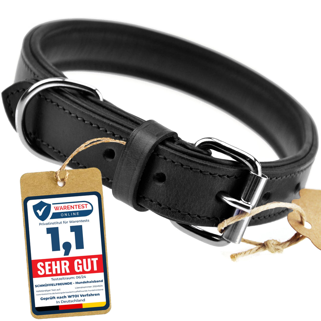 Schnüffelfreunde Halsband für Hunde aus Leder, Hundehalsband für den grossen, mittleren und kleinen
