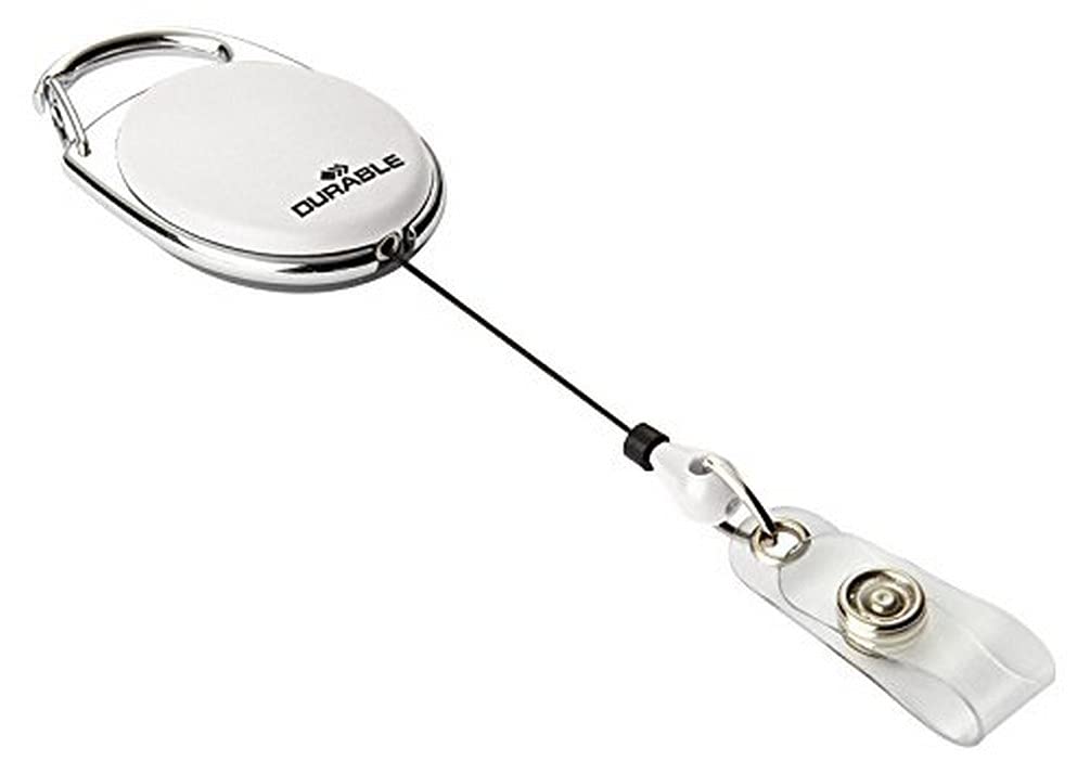 Durable Schlaufenclip Jojo Style (mit Metallclip und Druckknopfschlaufe) 10 Stück weiss, 832402, Wei