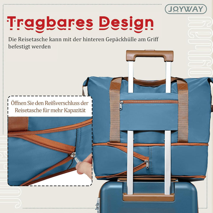 Joyway Kofferset 3 Teilig von ABS Hartschalen Erweiterbar Trolley Kofferset mit 4 Rollen und TSA Sch