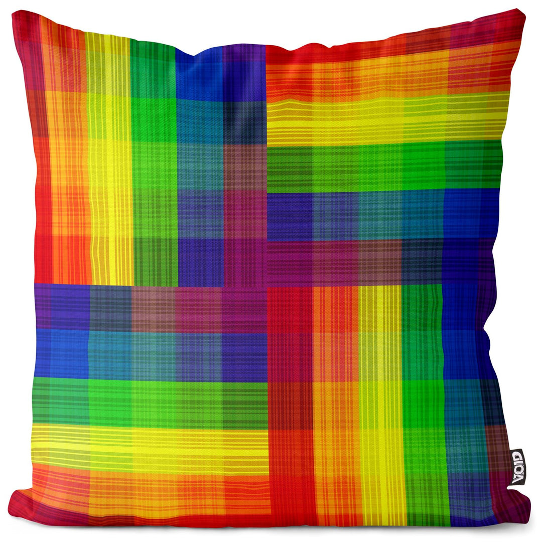 VOID Regenbogen Pride Muster Kissenbezug Kissenhülle Polyester wasserfest Outdoor Indoor, Kissen Grö