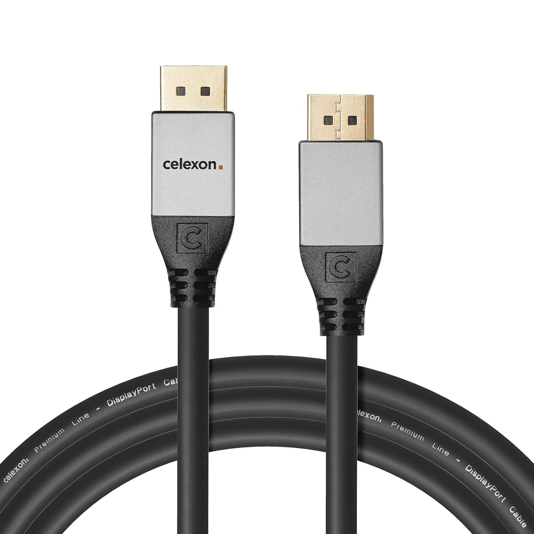 celexon DisplayPort Kabel 4K UHD @60Hz 1,5 m - Professional Line - Plug & Play - Version 1.2 1,5m Di