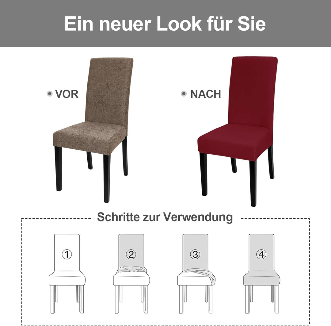 Yugarlibi Stuhlhussen 4er Set Stretch Stuhlhussen Schwingstuhl Elastische Hussen Stuhlbezug Abnehmba