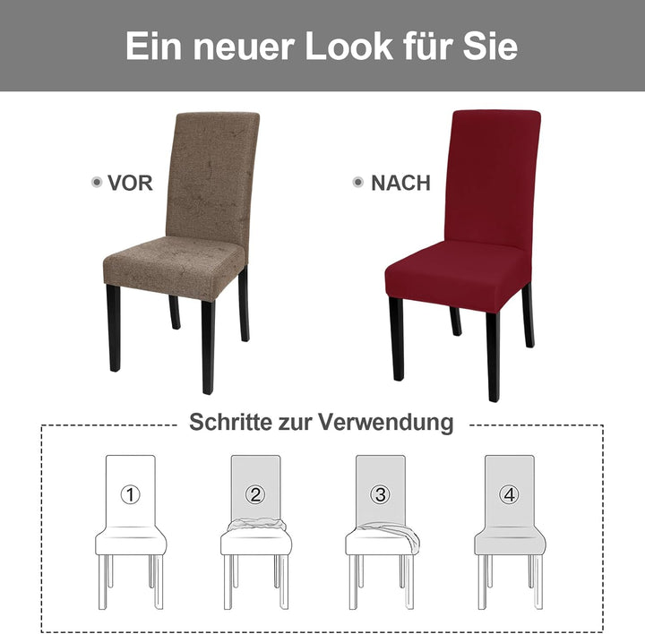 Yugarlibi Stuhlhussen 6er Set Stretch Stuhlhussen Schwingstuhl Elastische Hussen Stuhlbezug Abnehmba
