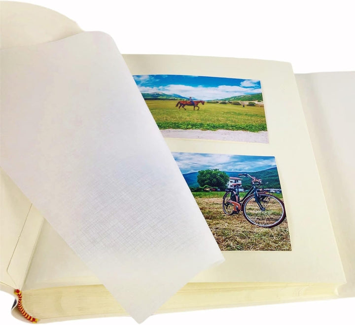 Fotoalbum -Double Lux- aus feinem Kunstleder, bezogen mit dem gleichen Aussenmaterial, zweifarbig un