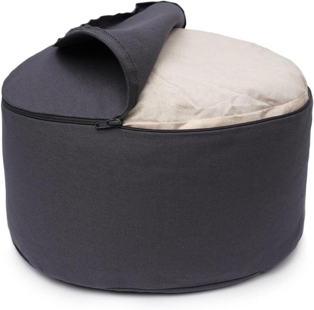 Yogabox Meditationskissen Glückssitz® 8 Glückverheissende Symbole grau, grau