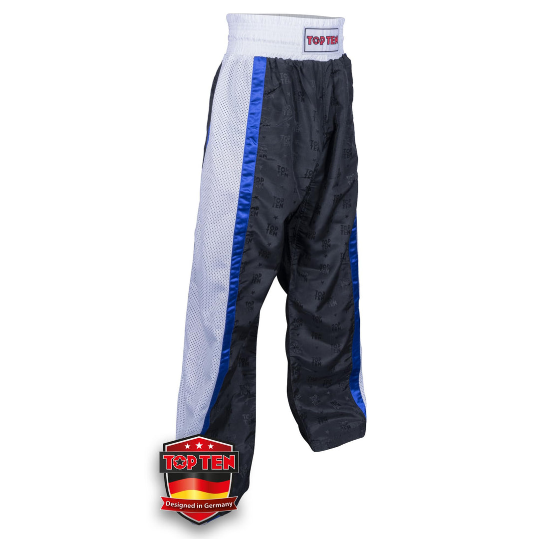 TOP TEN Kickboxhose „Mesh“ Schwarz - Weiss Einheitsgrösse, Schwarz - Weiss Einheitsgrösse