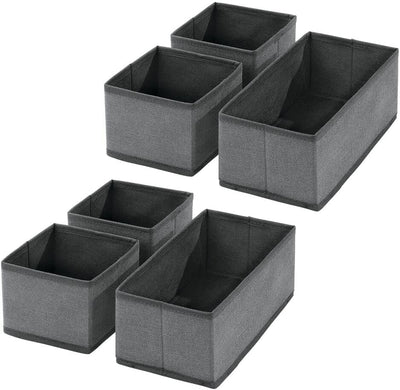 mDesign 6er-Set Aufbewahrungsbox – atmungsaktive Stoffbox für Socken, Unterwäsche, Leggings etc. – v