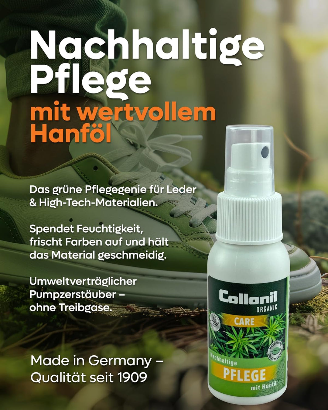 Collonil Organic Starter Kit Schuhpflege Set mit Bürste & Reinigungstuch | Organic Clean + Organic C