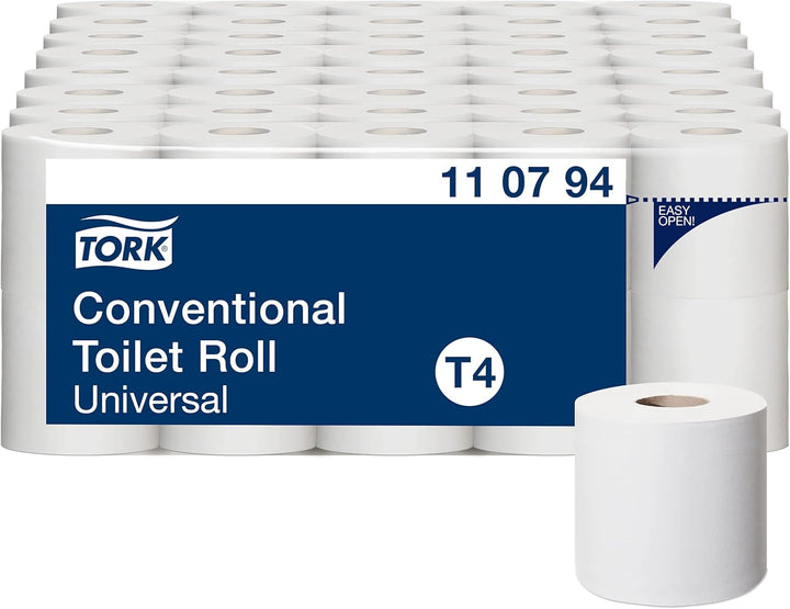 Tork weiches Kleinrollen Toilettenpapier Weiss T4, Universal, 2-lagig, 70 × 250 Blätter, 110794