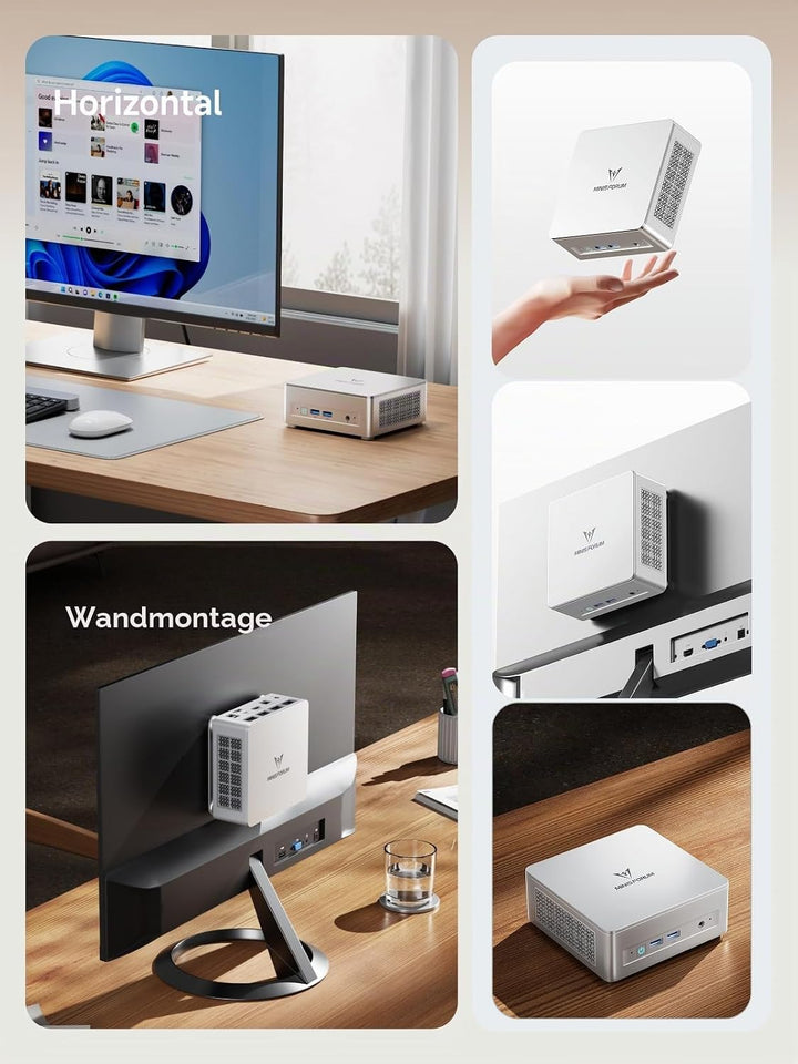 MINIS FORUM DeskMini UM750L Slim Mini PC AMD Ryzen 5 7545U, 16 GB LPDDR5 RAM + 1TB PCIe4.0 SSD, HDMI