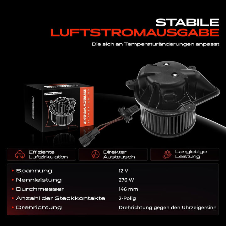 Frankberg Heizungsgebläse Gebläsemotor Kompatibel mit Megane Scenic JA0/1 1.4L-2.0L 1996-1999 Scénic