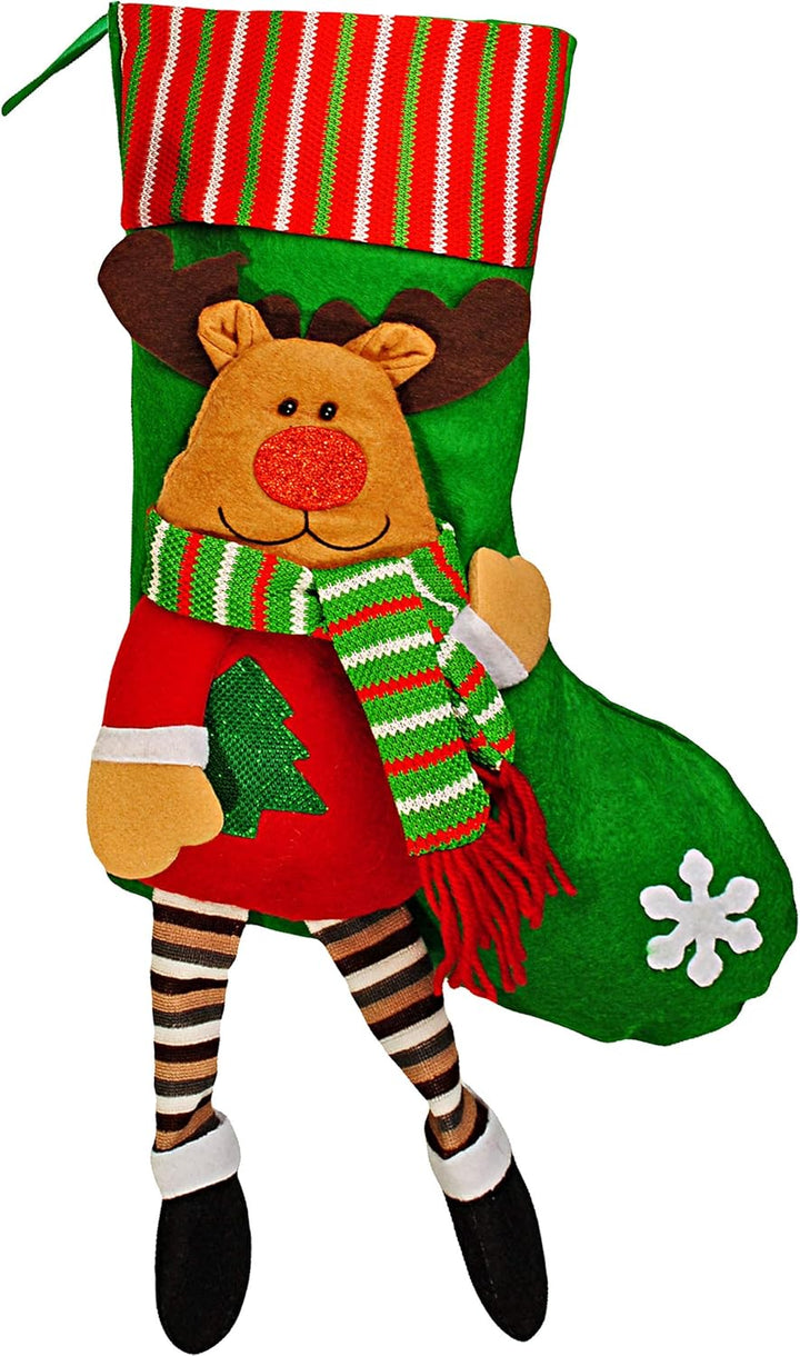 alles-meine.de GmbH 3 Stück XL - Weihnachtssocken & Filzstrümpfe - 3D Effekt - 52 cm - Weihnachtsman