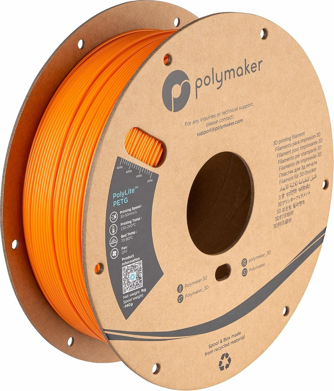 Polymaker PolyLite PETG Orange - 1,75mm - 1kg