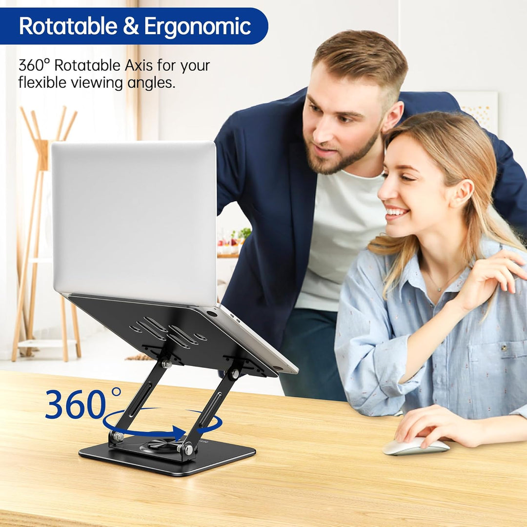 BESIGN LS11 Laptop ständer mit 360 Drehbarer Basis, Verstellbarer ergonomischer Notebook-Ständer, La