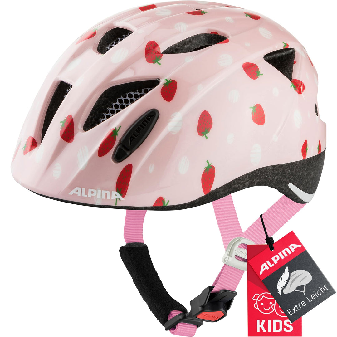 ALPINA XIMO - Leichter, Sicherer & Bruchfester Fahrradhelm Mit Optionalen LED-Licht Für Kinder straw