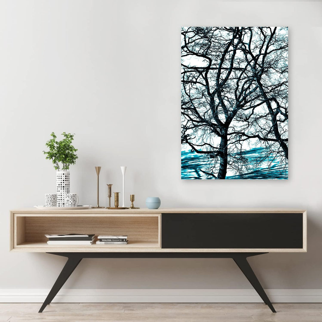 Feeby Vlies Leinwandbild XXL Bäume Pflanzen Natur 80x120 cm Wandbild Kunst Bilder Schlafzimmer Deko