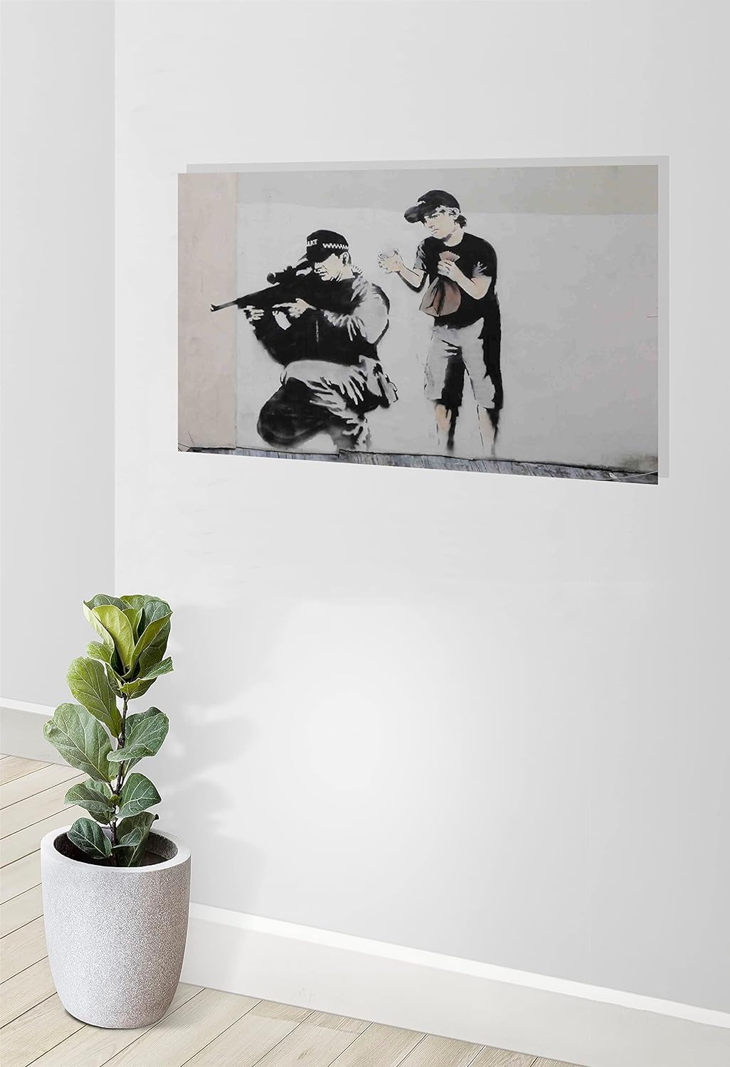 Banksy Leinwanddruck, gerahmt, Graffiti-Wandkunst, Schlafzimmer, Kinder, 86 x 61 cm, A1