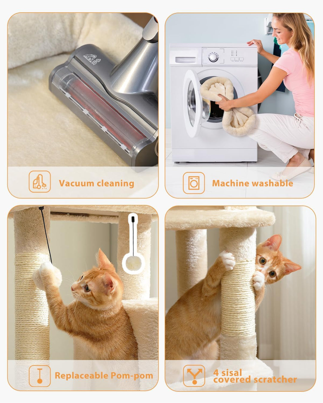 PAWZ Road Katzenbaum mit Metall-Plüsch-Hängematte, Katzenturm für ausgewachsene Katzen mit 2-türigem
