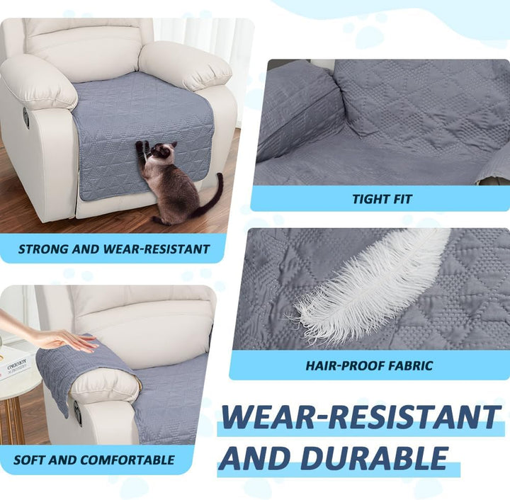 DUJUIKE Wasserdicht Sesselschoner Sesselauflage mit Armlehnen, Sesselschoner Bezug für Relaxsessel,