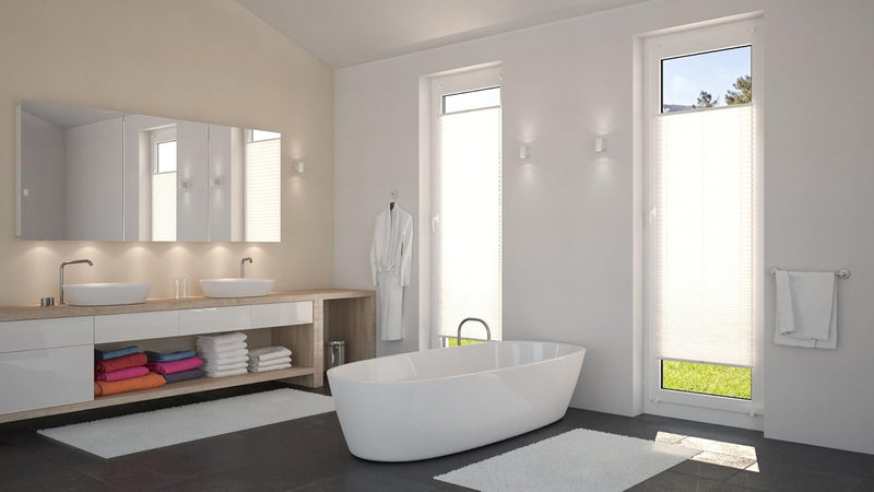 DécoProfi Plissee ohne Bohren Weiss 40cm x 200cm (max. Gesamthöhe Fensterflügel) I Verspannte Plisse