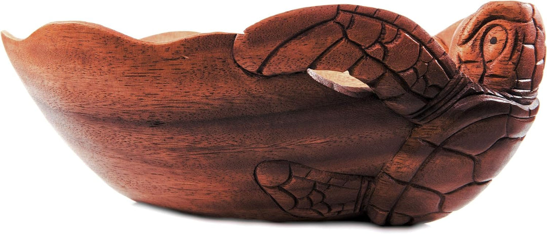Windalf Handarbeit Grosse Obstschale Ella l30 cm Glücks Schildkröte Dekoschale Holz