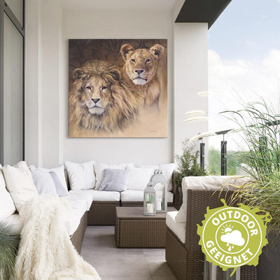 ARTland Wandbild Alu Verbundplatte für Innen & Outdoor Bild 50 x 50 cm Tiere Wildtiere Raubkatze Mal