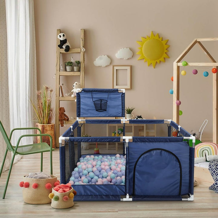 Laufgitter Baby Krabbelgitter Spiellaufstall Spielgitter Baby Laufstall mit Netzgewebe tragbar stabi