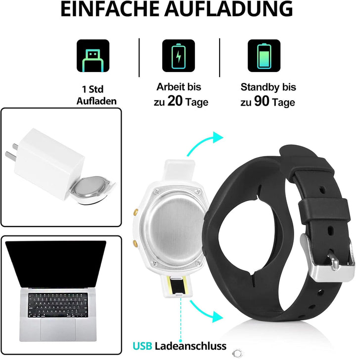 LEBEXY Schrittzähler Uhr Einfach Pedometer Ohne Bluetooth/Ohne App/Ohne Handy | Fitness Armband Trac