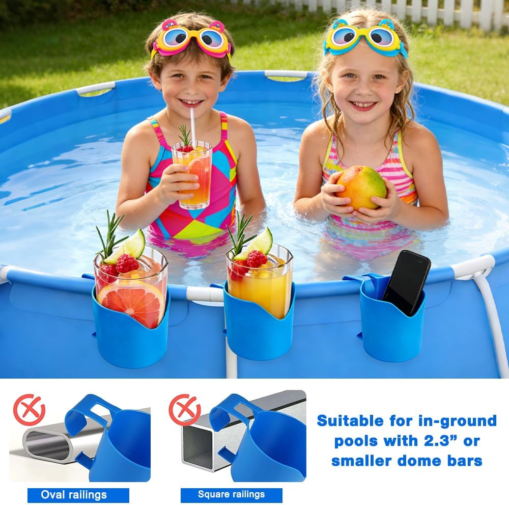 6 Stück Getränkehalter Pool, Pool Getränkehalter Poolrand aus Kunststoff, Getränke Halter-Pool für S