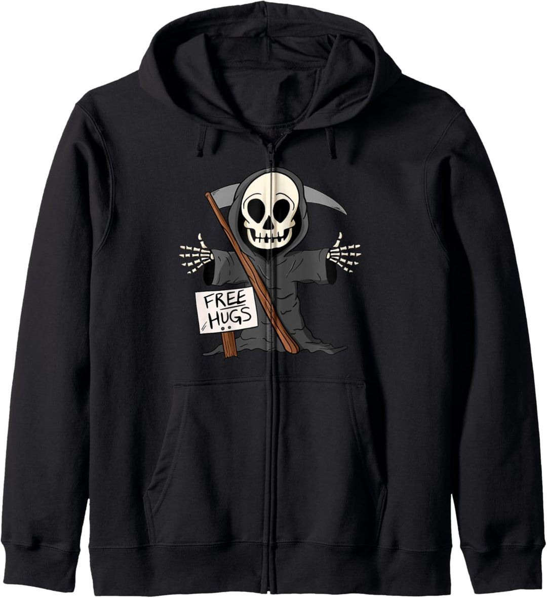 Free Hugs Grim Reaper Funny Pun Scary Halloween Costume Boys Kapuzenjacke