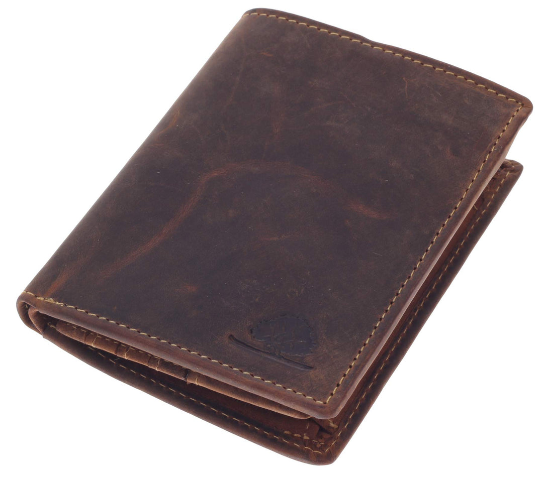 Greenburry Vintage Geldbeutel Geldbörse Braun 9,5x12,5x2,5cm