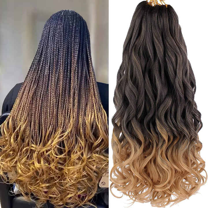 Xtrend 18 Inch Curly Braiding Hair Pre-Stretched 8 Packs French Bouncy Hair Curls For Spanish Croche