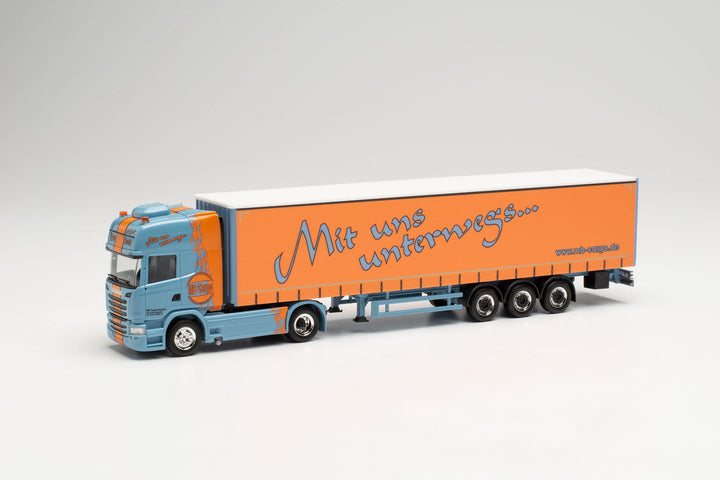 herpa 314800 Scania R `13 TL Lowliner-Gardinenplanen-Sattelzug „MB Cargo Modell Auto, Miniaturmodell