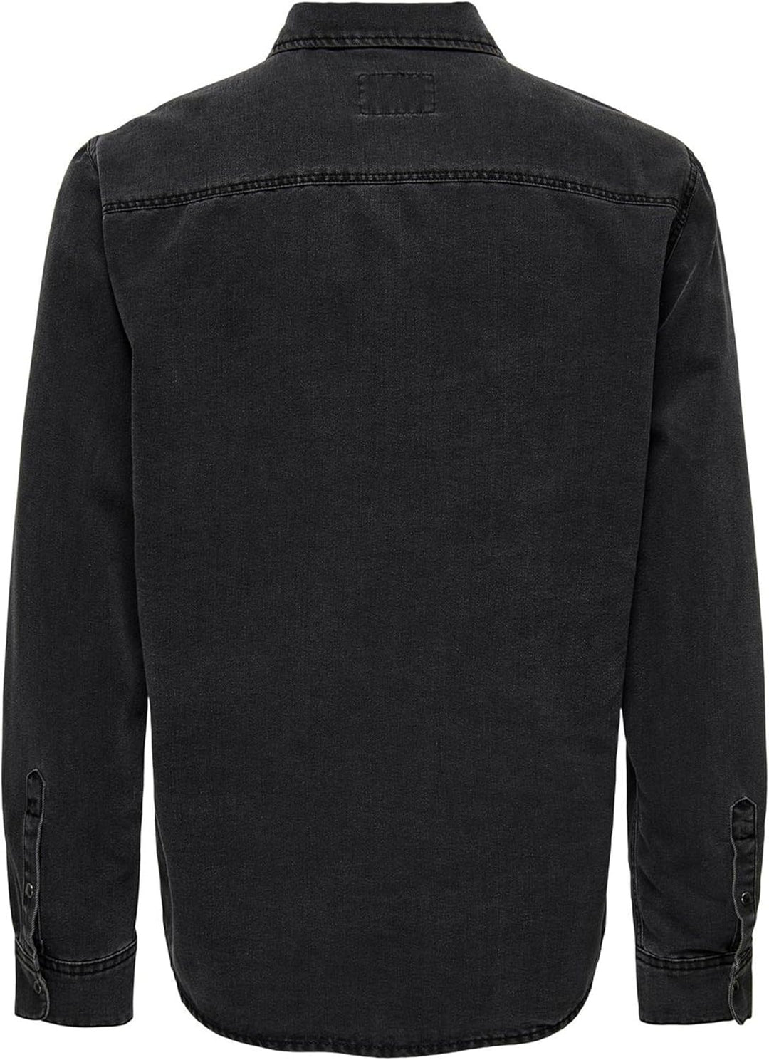 ONLY & SONS Male Jeanshemd Normal geschnitten Hemdkragen Hemd XL Dark Grey Denim, XL Dark Grey Denim