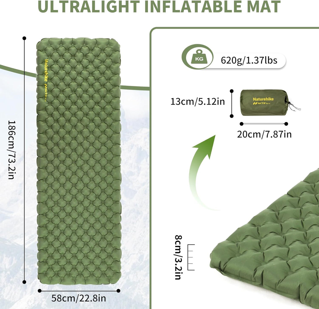 Naturehike Thermal Serie 4,6R- Camping Isomatte Ultralight 4 Jahreszeiten (-15℃) Selbstaufblasend mi