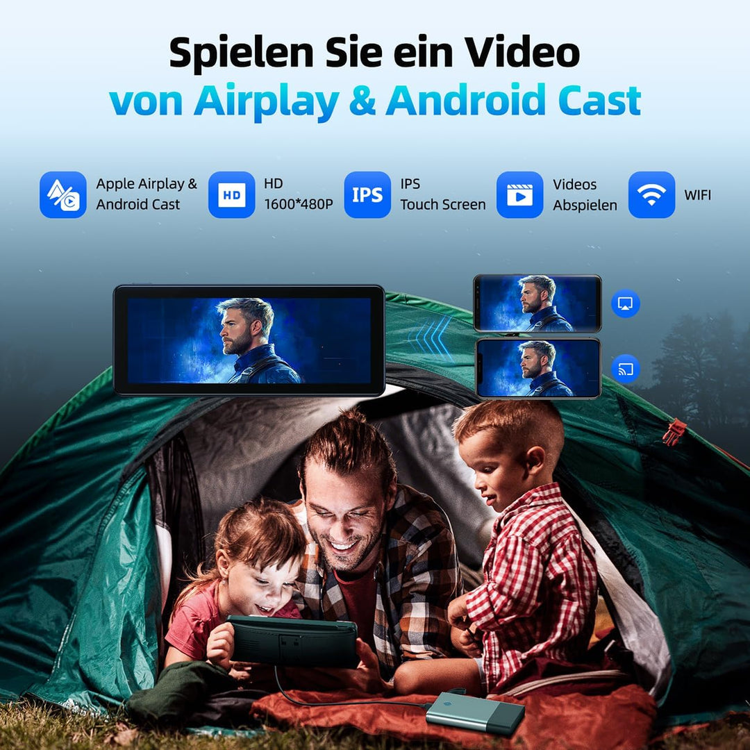 LAMTTO Wireless CarPlay Android Auto Display 6,86 Zoll Touchscreen Car Play mit Mirror Link Live-Nav