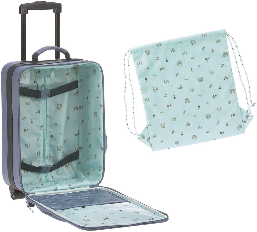 LÄSSIG Kinderkoffer Trolley Reisekoffer mit Teleskopstange und Rollen für Kinder Handgepäck/Trolley