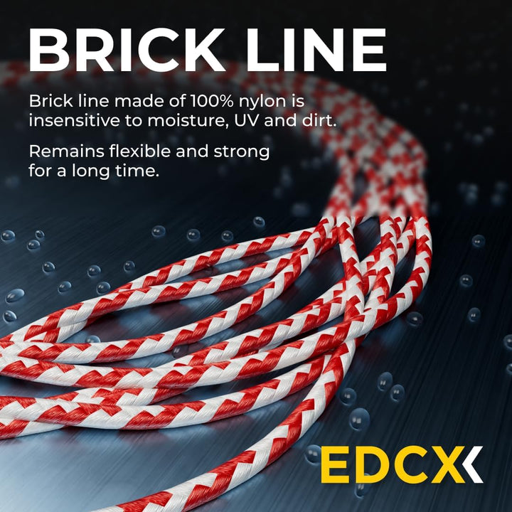 EdcX Maurerschnur ⌀1,7 mm | 50m, 100m und 300m | Nylon | Ziegellinie, Bauschnur, Gartenarbeit, Mason