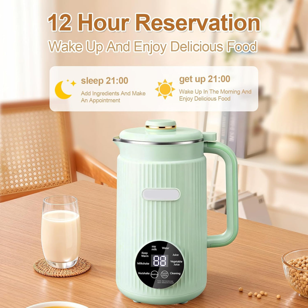 8 in 1 Nussmilchmaschine, 1200ml Automatische Sojamilch Maschine, mit Startverzögerung/Warmhaltefunk
