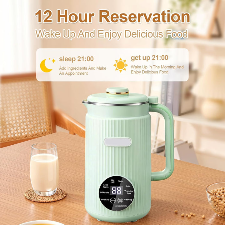 8 in 1 Nussmilchmaschine, 1200ml Automatische Sojamilch Maschine, mit Startverzögerung/Warmhaltefunk