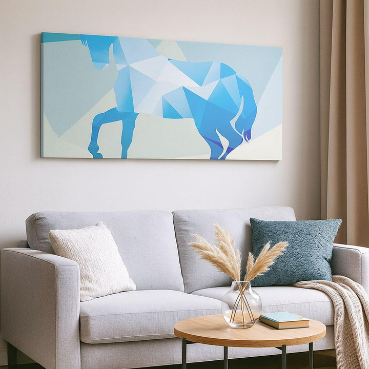 Wandbilder Dekoration Wohnzimmer Pferd Illustration modern Grafik Panorama Bilder auf Leinwand 120x5