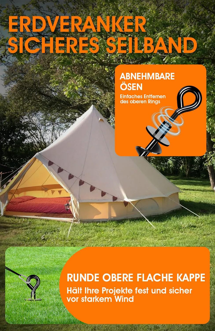 Schwerlast Bodenanker 8 Pack,Robust voll verschraubter Erdanker zur Befestigung von Trampolinen, Vor