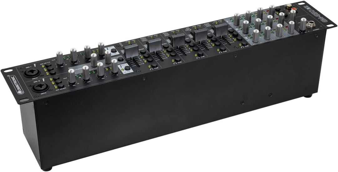 OMNITRONIC EM-650B MK2 Entertainment-Mixer | Multifunktionaler 5+2-Kanal-Mixer mit 3 Zonen, Schwarz