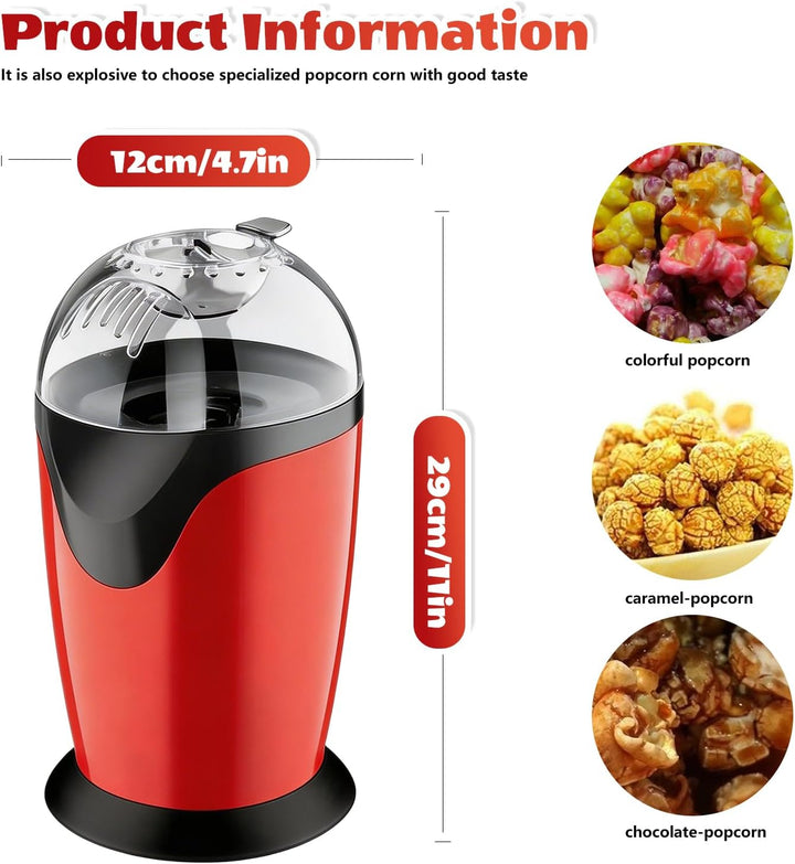 Heissluft Popcornmaschine, Heissluft Popcorn Maker, Ölfrei &amp; Fettfrei, Popcorn Maker Maschine, Gesun