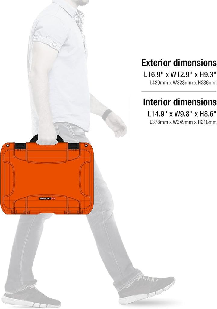 Nanuk 918 Wasserdichter Hartschalenkoffer Mit Gepolsterten Trennwänden und Organizer für Deckel - Or